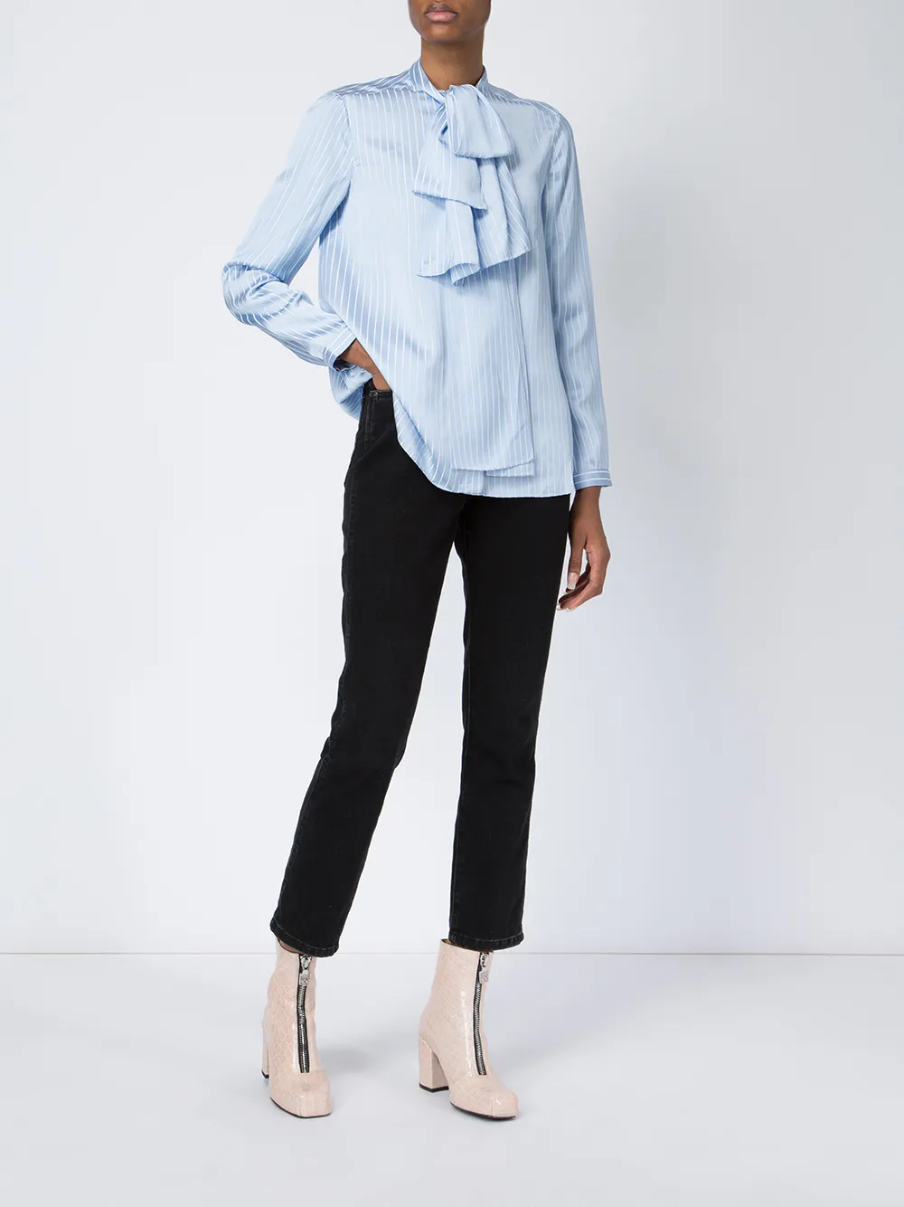 Shop Maison Rabih Kayrouz Striped Blouse In Blue