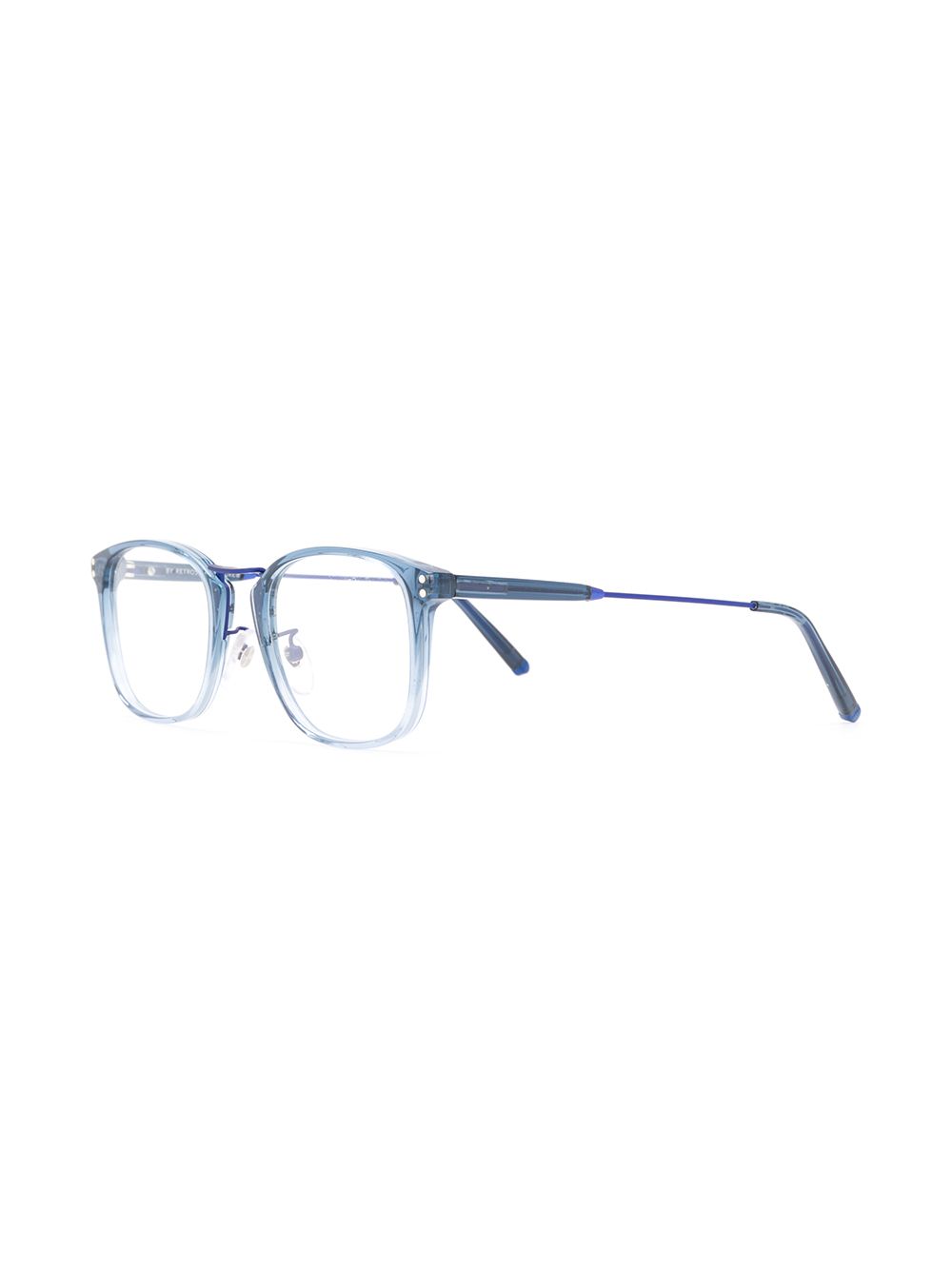 Retrosuperfuture bril met contrasterend vierkant montuur - Blauw