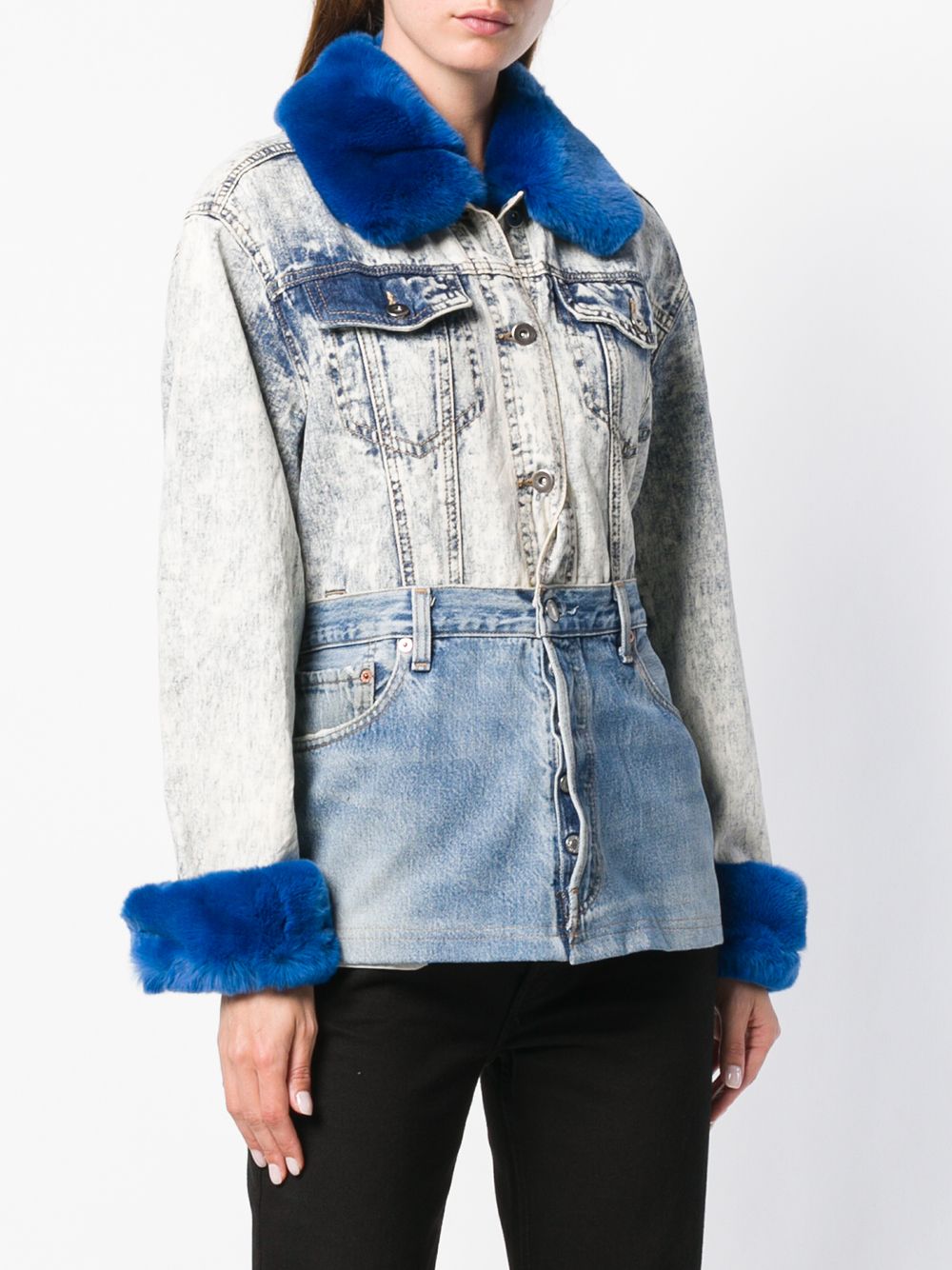 фото Night Market fur collar patchwork jacket