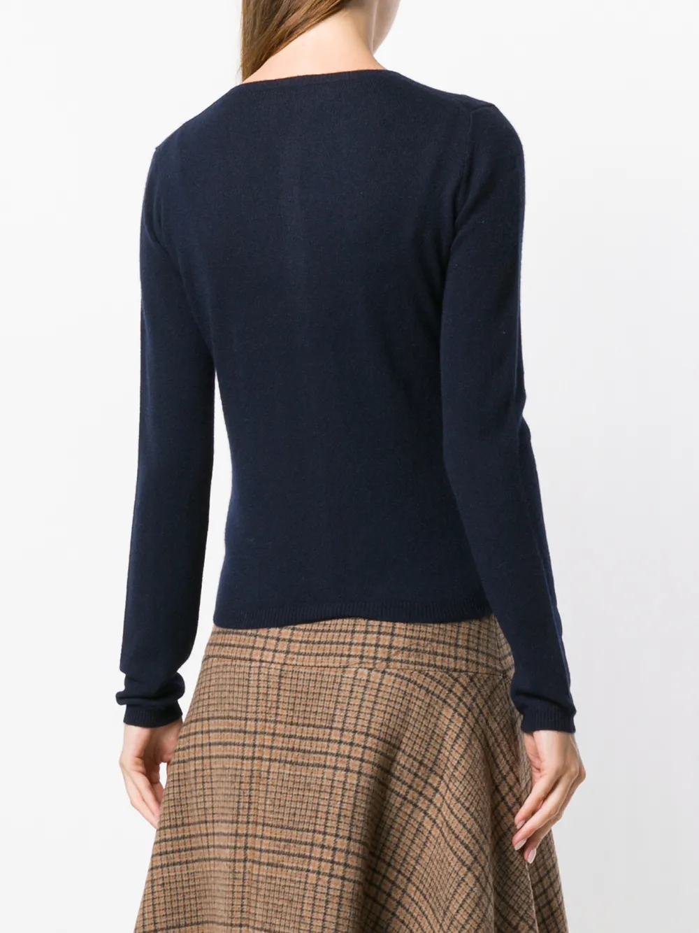 ASPESI getailleerd kasjmier vest Blauw
