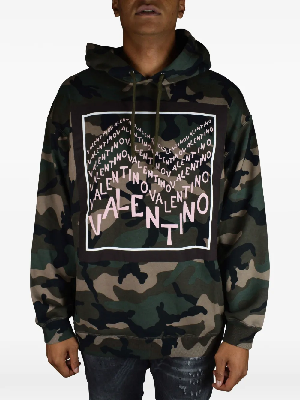  Valentino Garavani Kapuzenpullover Mit Logo Print   Grün 