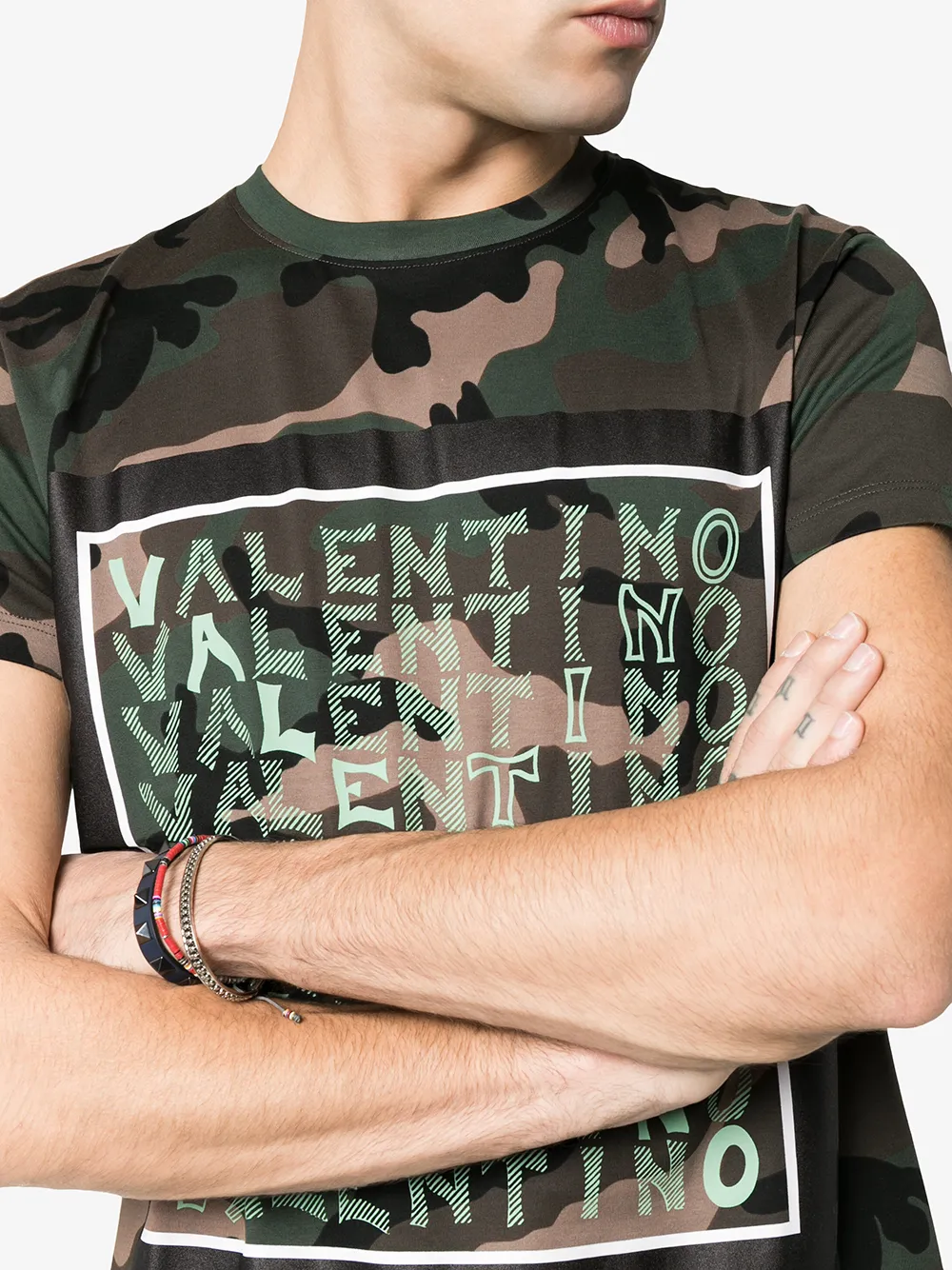 Valentino Garavani T-shirt met camouflageprint en logo Groen