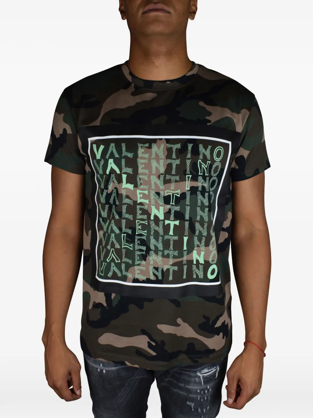 Valentino Garavani T-shirt met camouflageprint en logo Groen