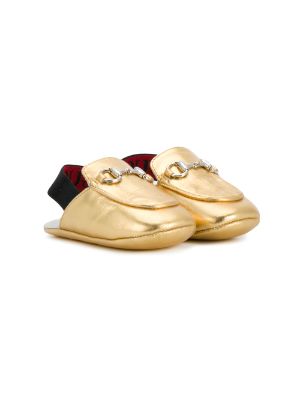 gold gucci baby shoes