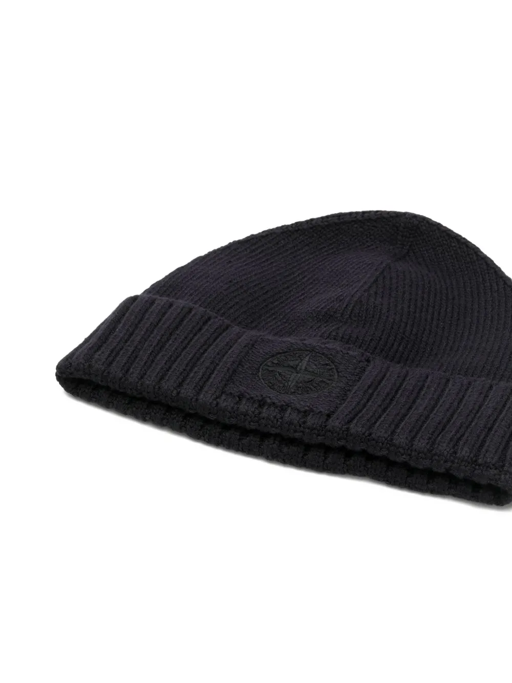 Stone Island Junior gebreide muts met logo Blauw