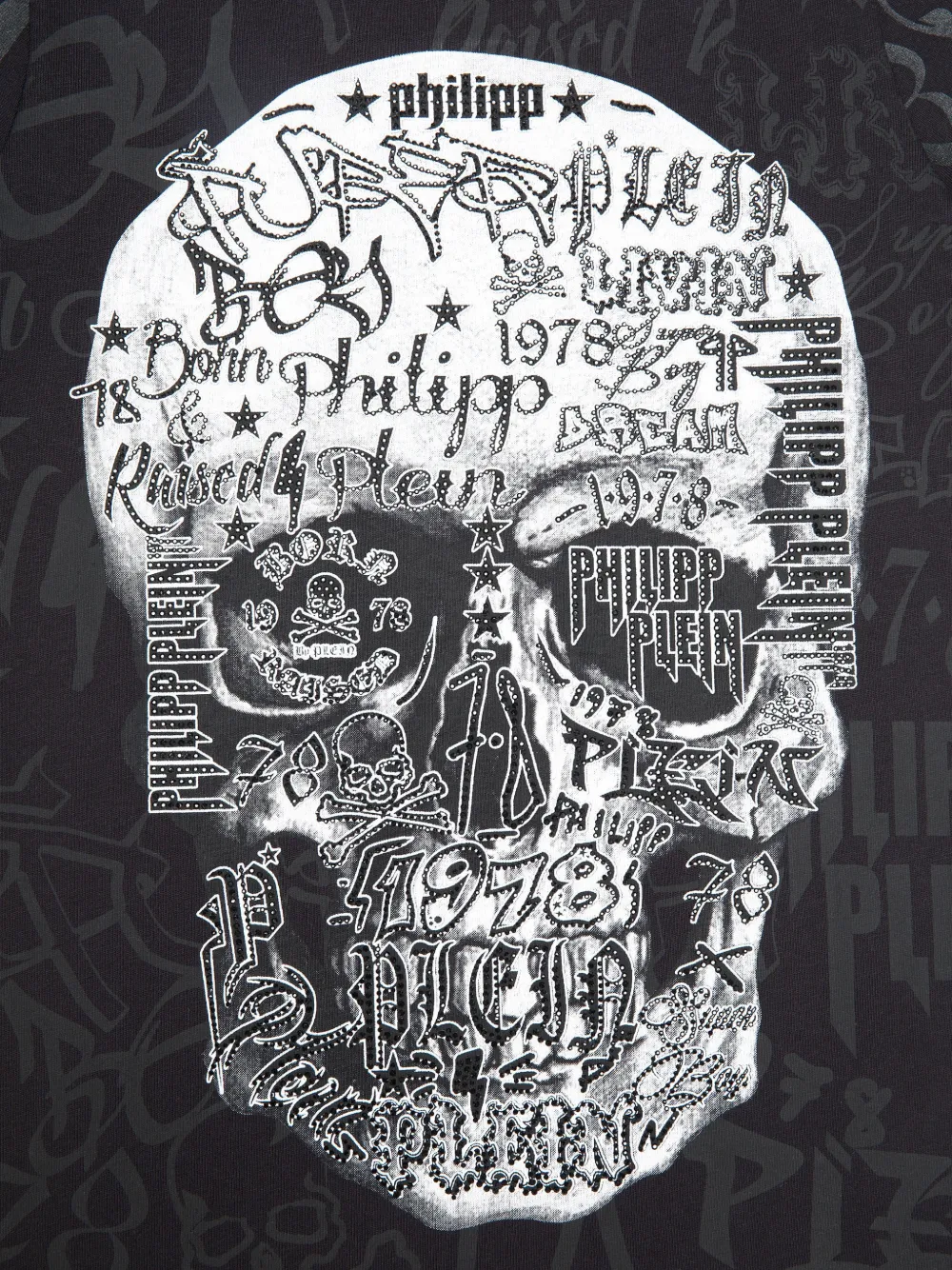  Philipp Plein Junior T Shirt Mit Totenkopf Print   Schwarz 