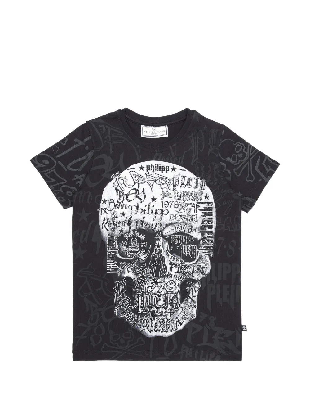 Philipp Plein Junior T-shirt con teschio - Nero