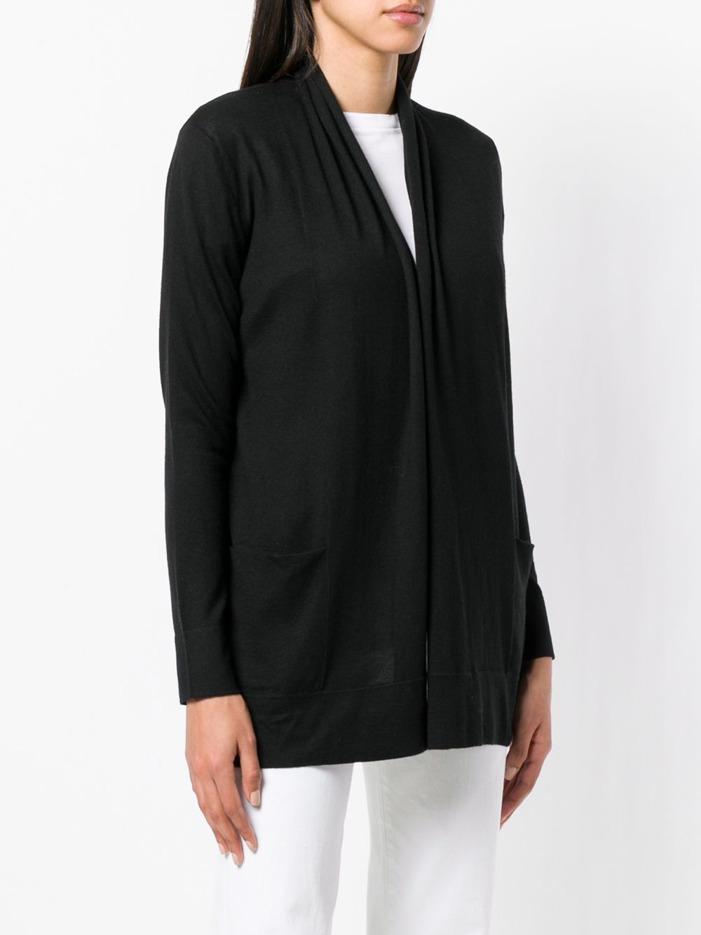 Shop Snobby Sheep Open Front Cardigan In Black