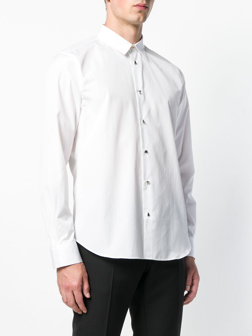 Shop Ps By Paul Smith Charm Button Long Sleeve Shirt In White