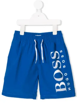logo printed swim shorts