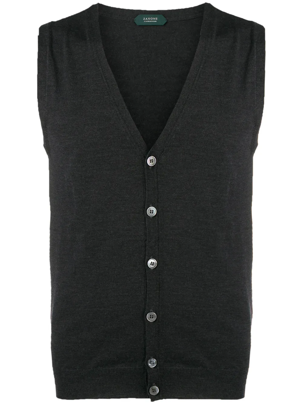 Zanone gebreid vest met V-hals Grijs