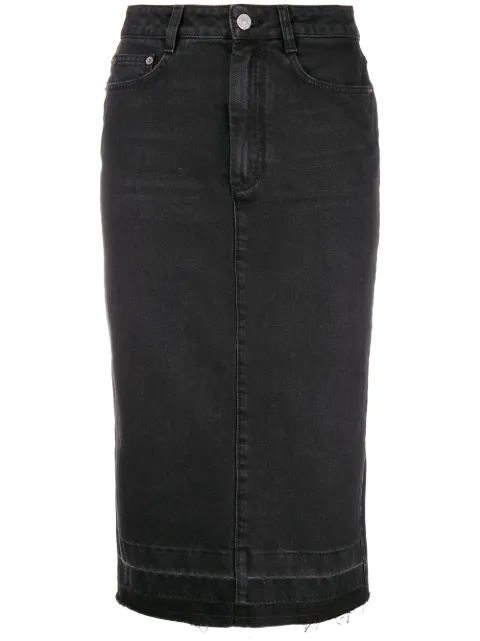 Givenchy raw hem denim pencil skirt