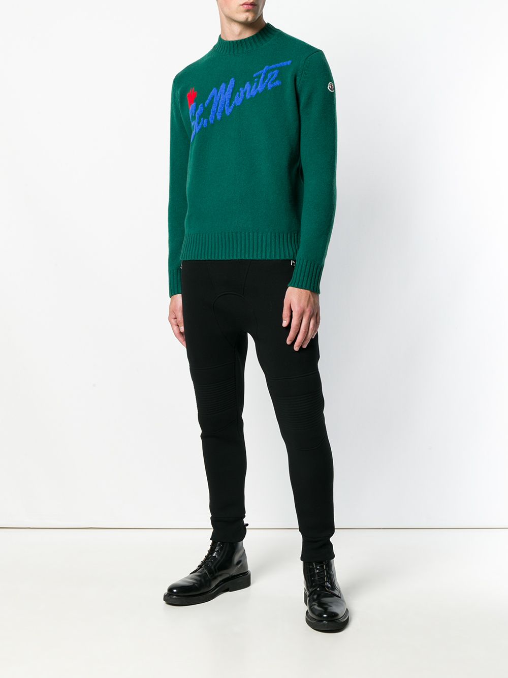 фото Moncler трикотажный свитер с логотипом интарсия