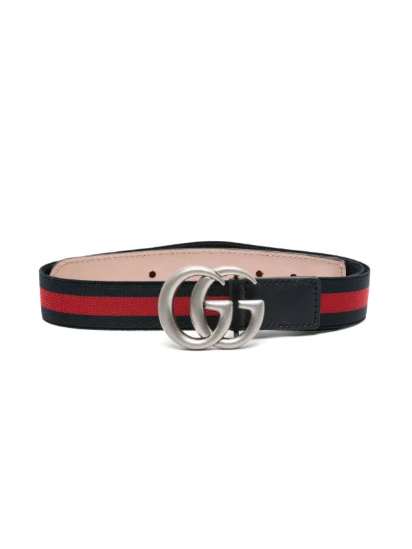 Gucci web belt with black g buckle discount