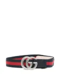 Gucci Kids Double G-buckle Web-strap belt - Blue