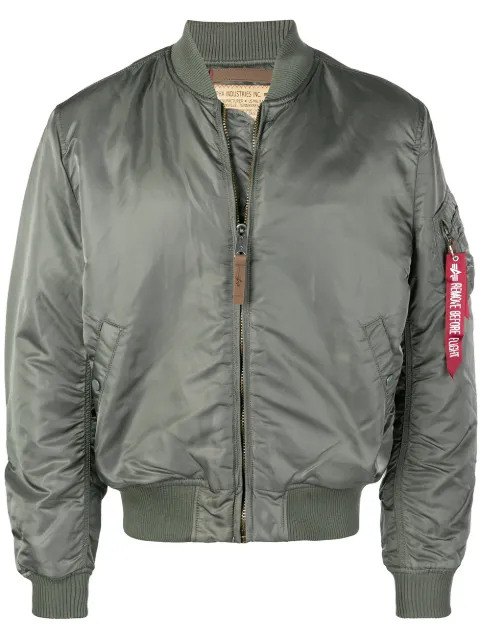 Alpha Industries zipped up bomber jacket