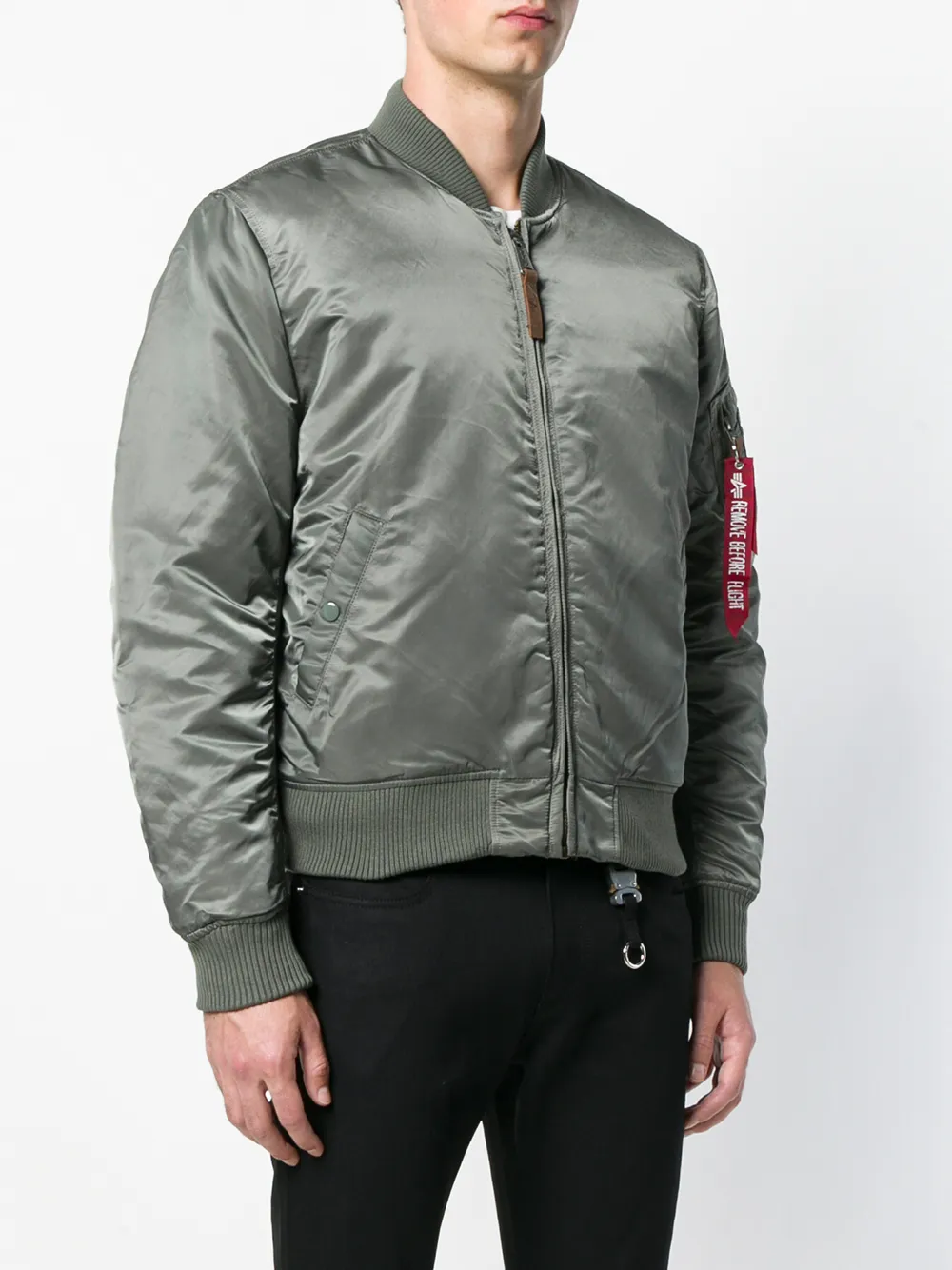  Alpha Industries Bomberjacke Mit Reißverschluss   Grün 
