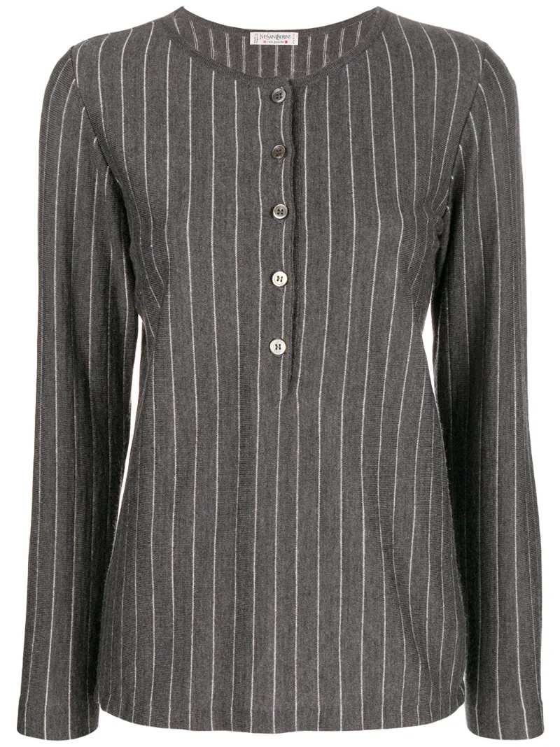 Yves Saint Laurent Vintage блузка в тонкую полоску