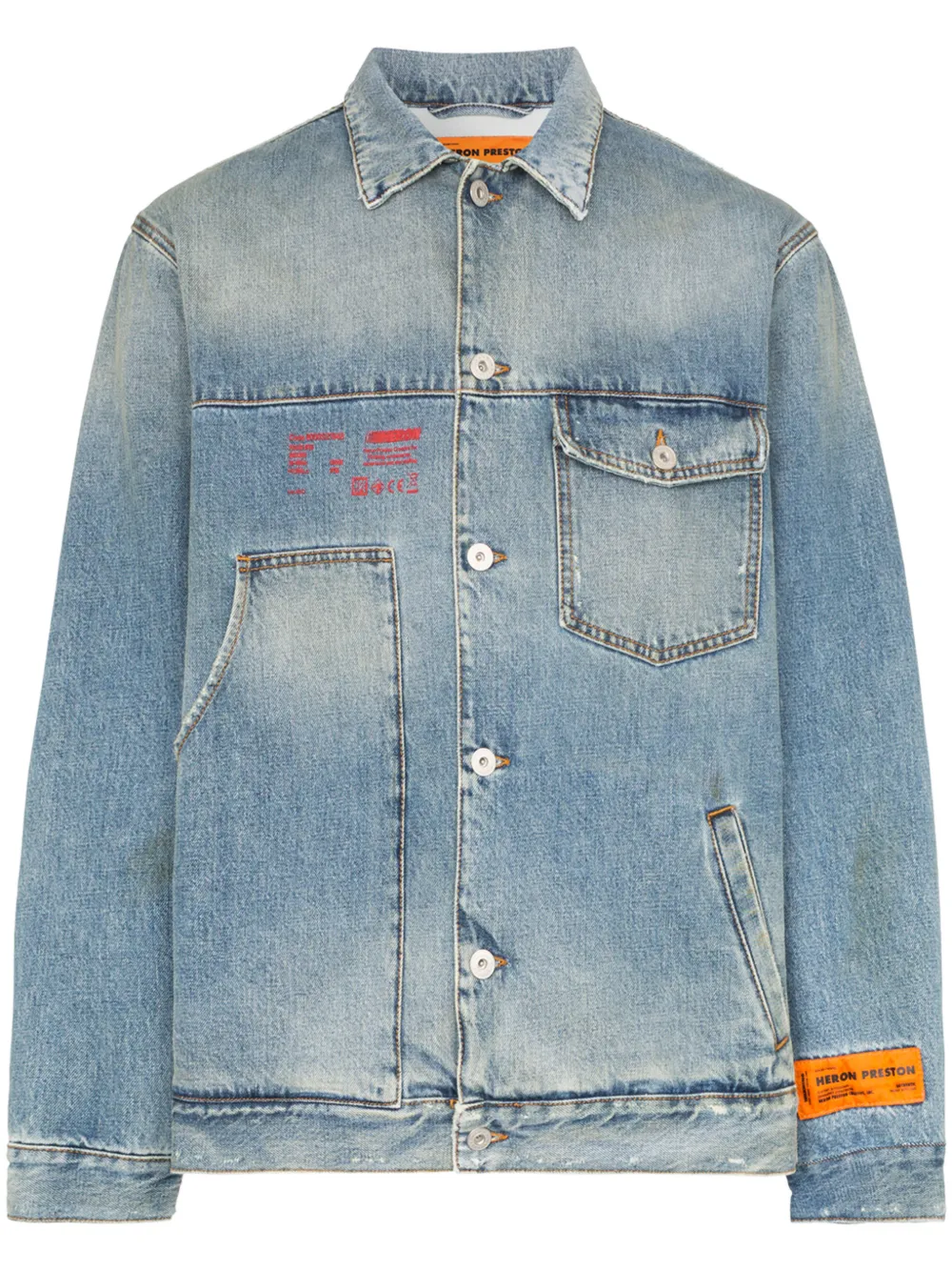 Heron Preston Jackets HERON PRESTON LOGO PATCH DENIM JACKET - BLUE