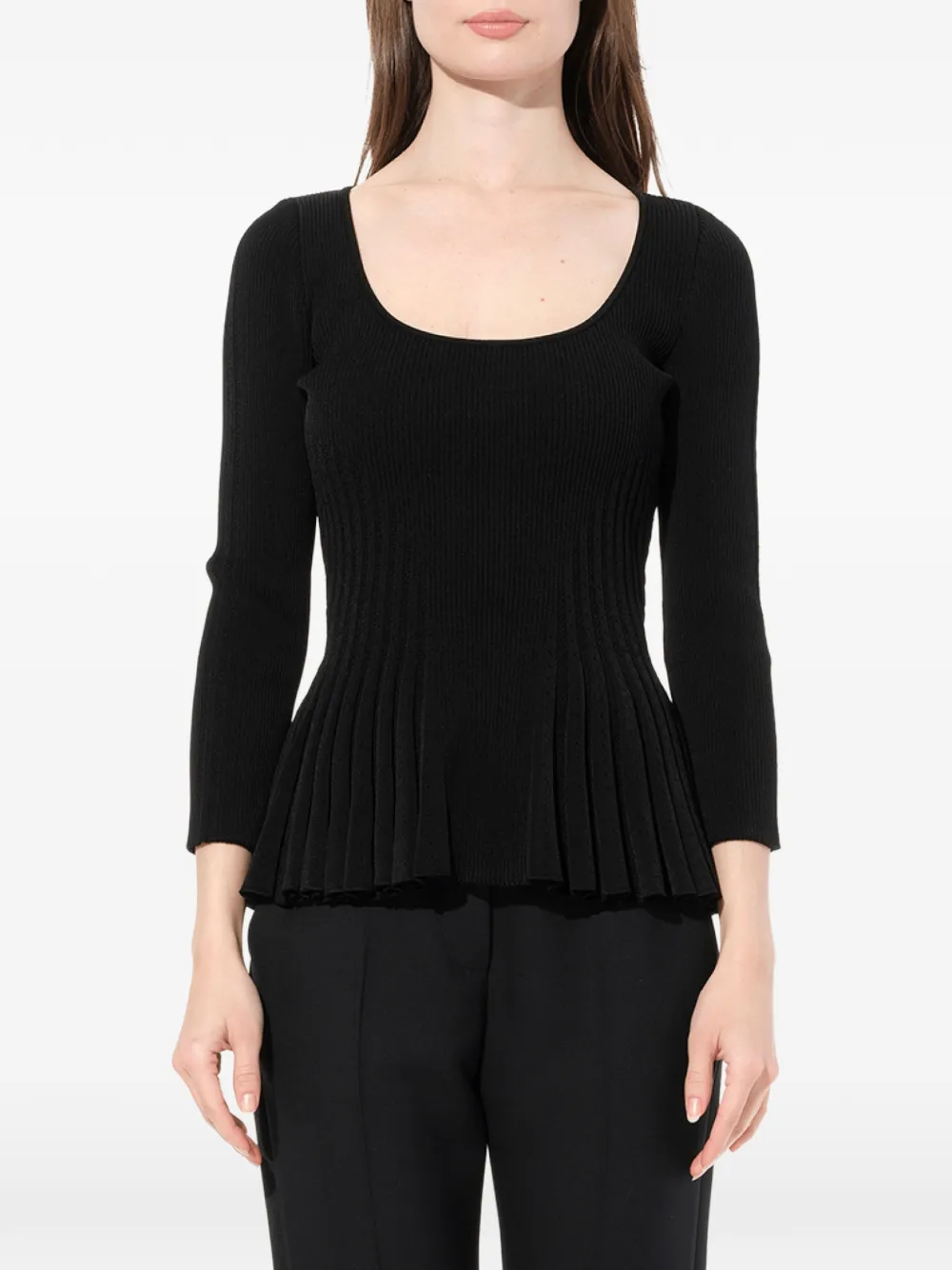 Alexander McQueen Blusa con peplum - Nero