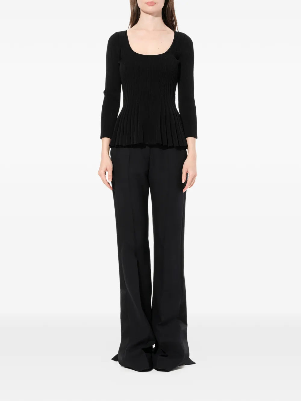  Alexander Mcqueen Oberteil Mit Schößchen   Schwarz 
