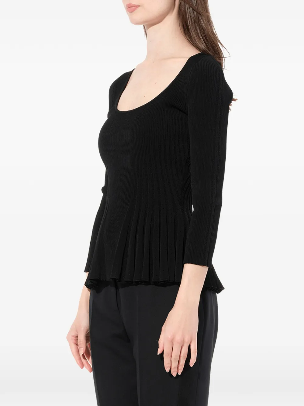  Alexander Mcqueen Oberteil Mit Schößchen   Schwarz 