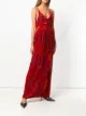 Galvan floral print draped gown
