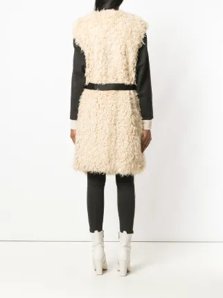 sleeveless faux shearling coat展示图