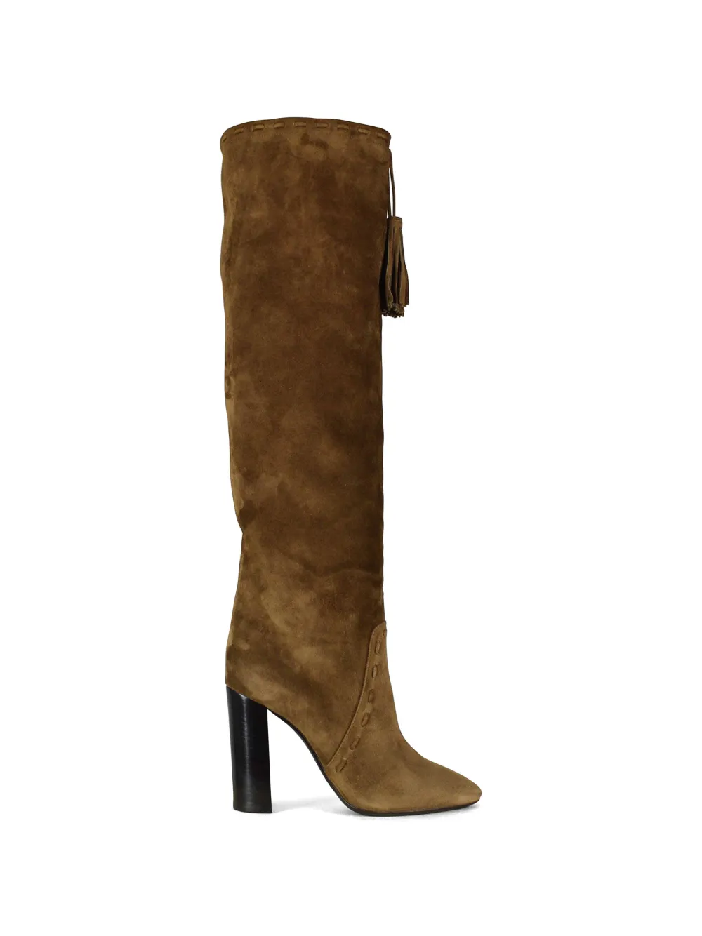 Saint Laurent kniehoge laarzen met kwastje Bruin