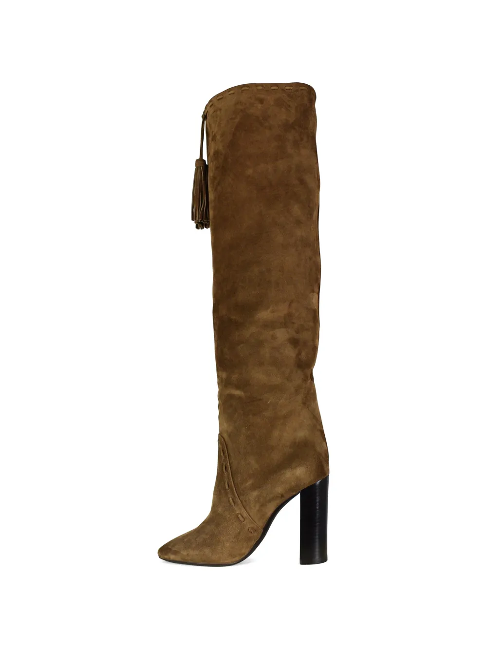 Saint Laurent kniehoge laarzen met kwastje Bruin
