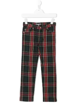 Pantaloni slim con motivo tartan