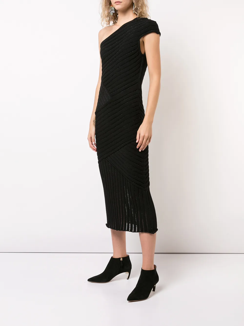 Ribbed One Shoulder Dress