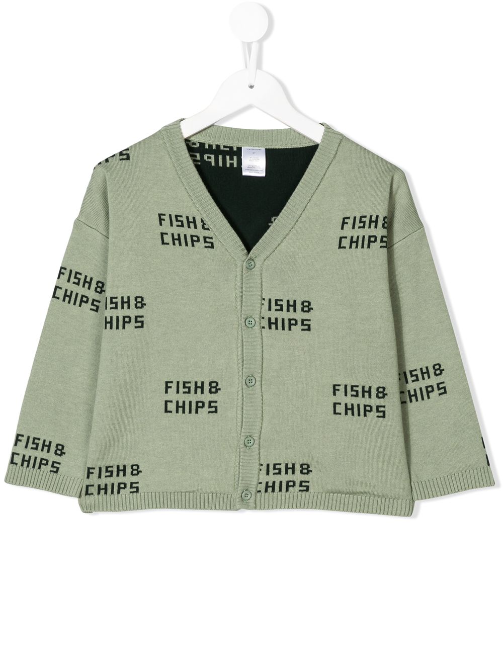 фото Tiny Cottons кардиган с узором 'Fish & Chips'