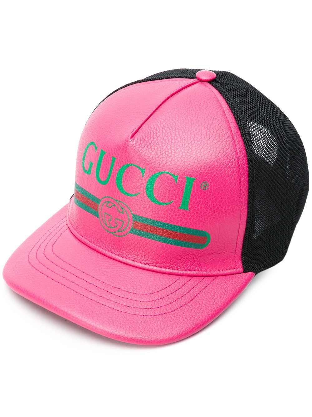 Shop pink Gucci front logo hat with 