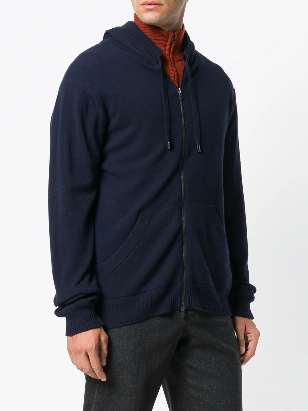 Shop Pringle Of Scotland Knitted Lounge Hoodie In Blue