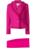 Christian Dior Pre-Owned 1990s fringe-edge skirt suit - Pink