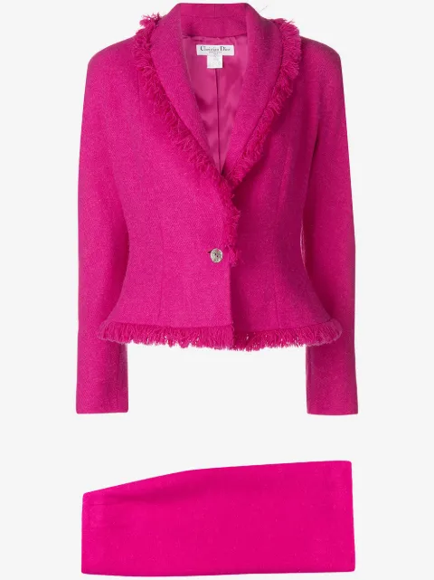 Christian Dior Pre-Owned 1990s fringe-edge skirt suit