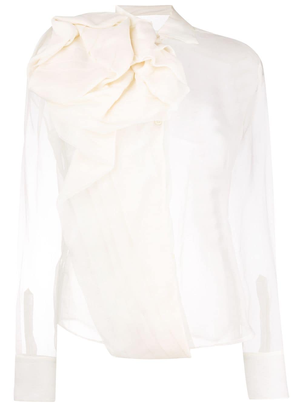 фото Christian Dior Pre-Owned прозрачная блузка драпированная