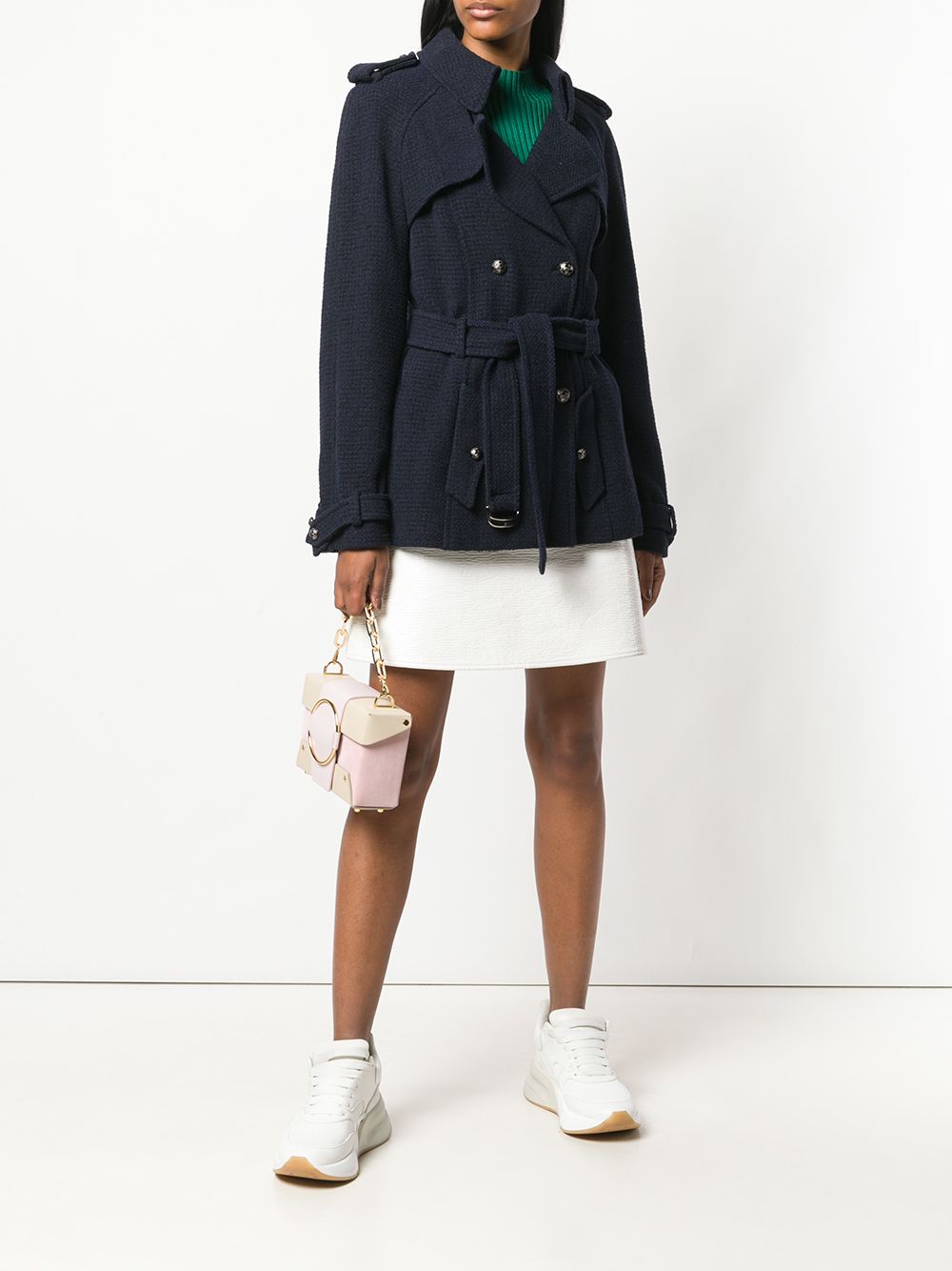 фото Chanel pre-owned двубортное пальто с поясом