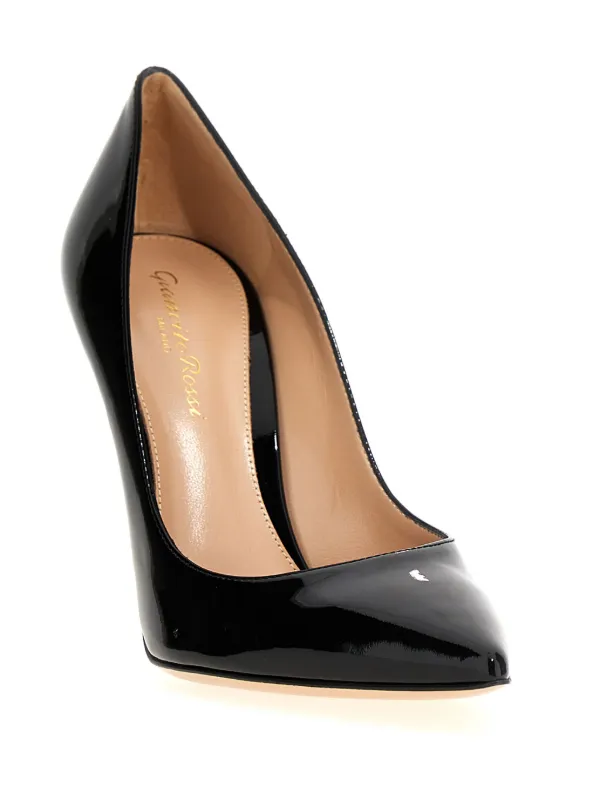 ジャンヴィトGianvito Rossi 黒 エナメル ポインテッドトゥ 6.5 Gianvito Rossi ジャンヴィトロッシ バレエシューズ RIBBON JANE