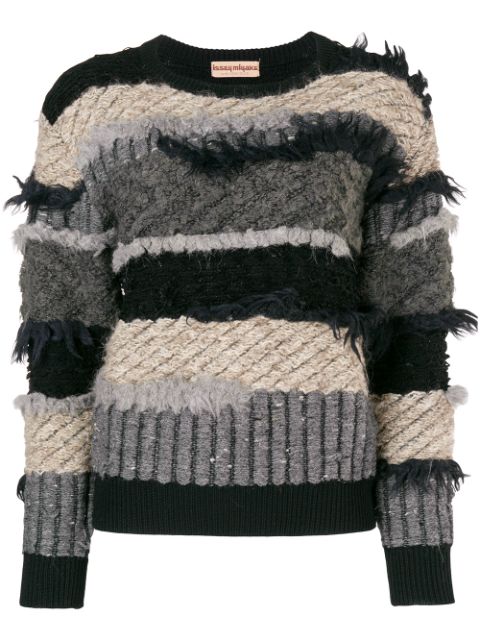 Issey Miyake Pre-Owned 80's frayed striped jumper