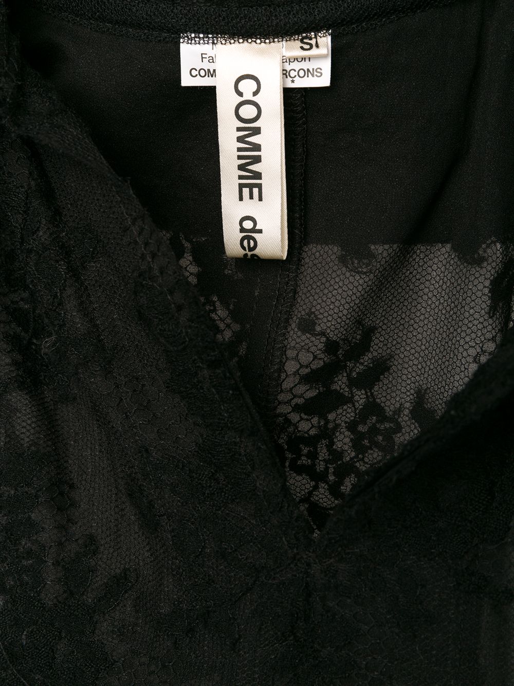 Comme Des Garcons lace appique sheer cloak Women