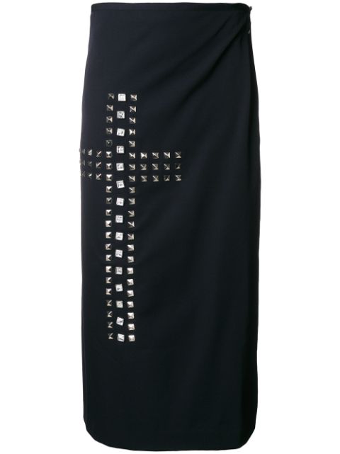 Comme Des Garcons studded cross wrap skirt Women