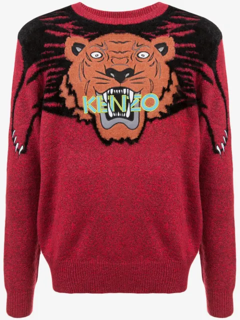 Kenzo suéter con tigre en punto de intarsia