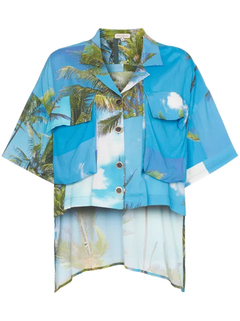 Natasha Zinko hawaiian print dip hem shirt