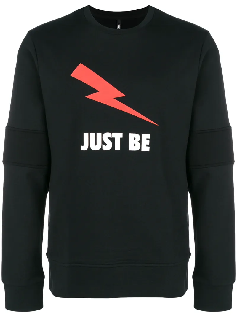 Neil Barrett – Just Be print sweatshirt – men – Cotton/Spandex/Elastane/Viscose – XL, M, L – Black