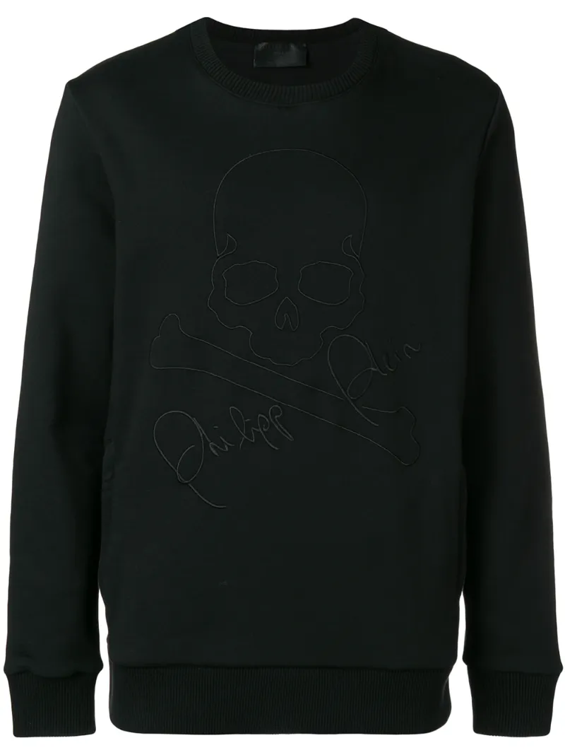 Philipp Plein – skull logo sweatshirt – men – Cotton – L – Black