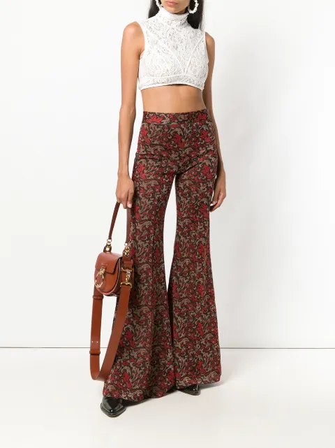 Fleurs Farfetch Évasé À Pantalon Chloé 8nmN0w
