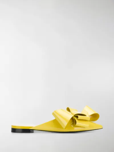 yellow bow mules