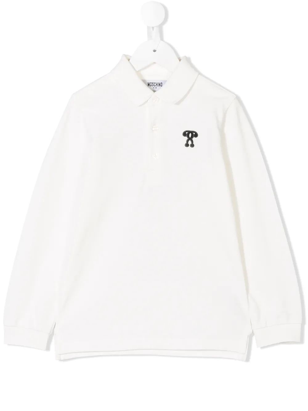 Click to view more detailed imagery on our partner's website Moschino Kids' Logo Printed Polo Shirt In White